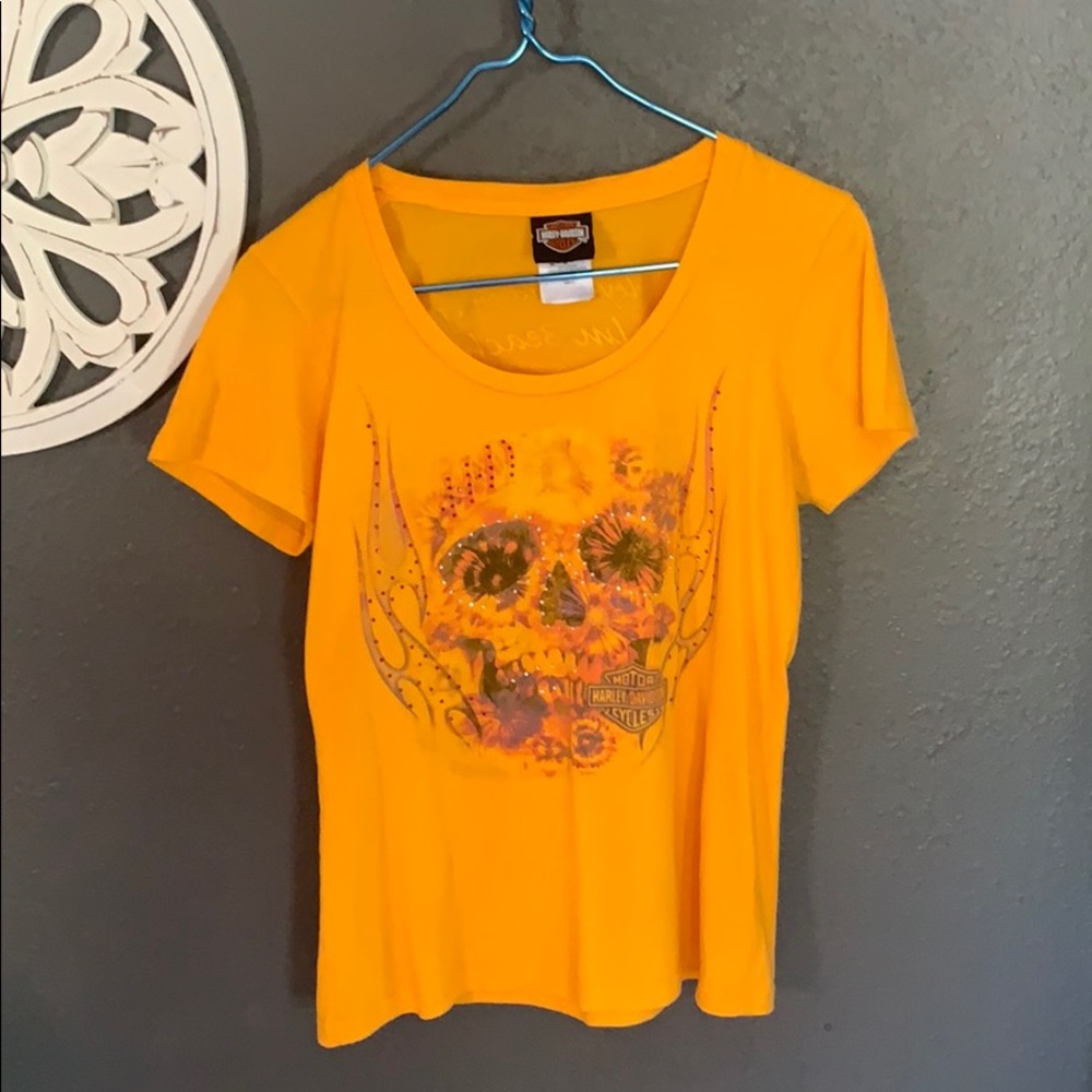 HD floral sugar skull tee shirt West Palm FL Med